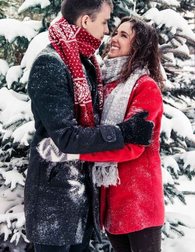 shooting photo de couple neige