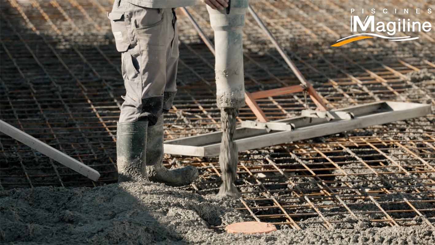 Béton en coulée (plan serré)
