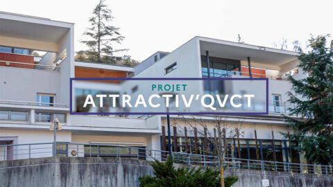Façade d’un établissement avec le titre Projet ATTRACTIV’QVCT dans le film